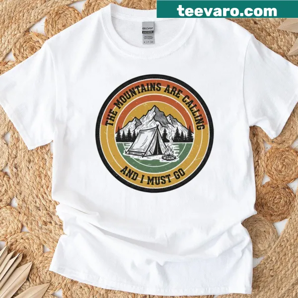 Vintage-style t-shirt featuring mountains and inspirational quote
