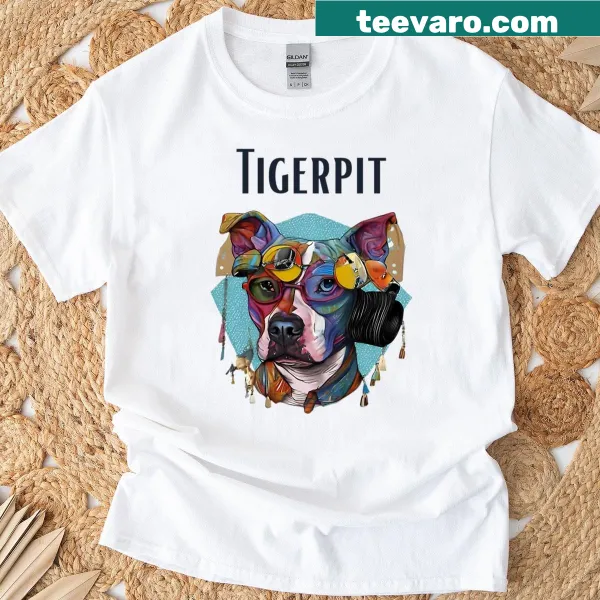 Abstract T-shirt featuring a pit bull design