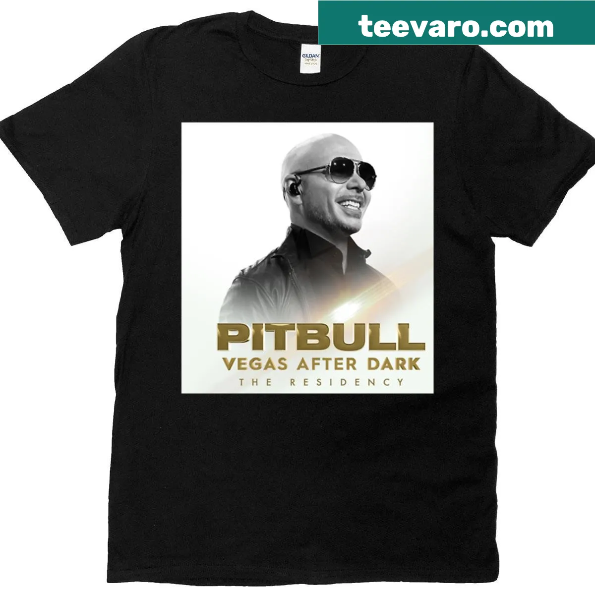 Energetic design celebrating Pitbull's concert tour in Vegas — on a men's t-shirt
