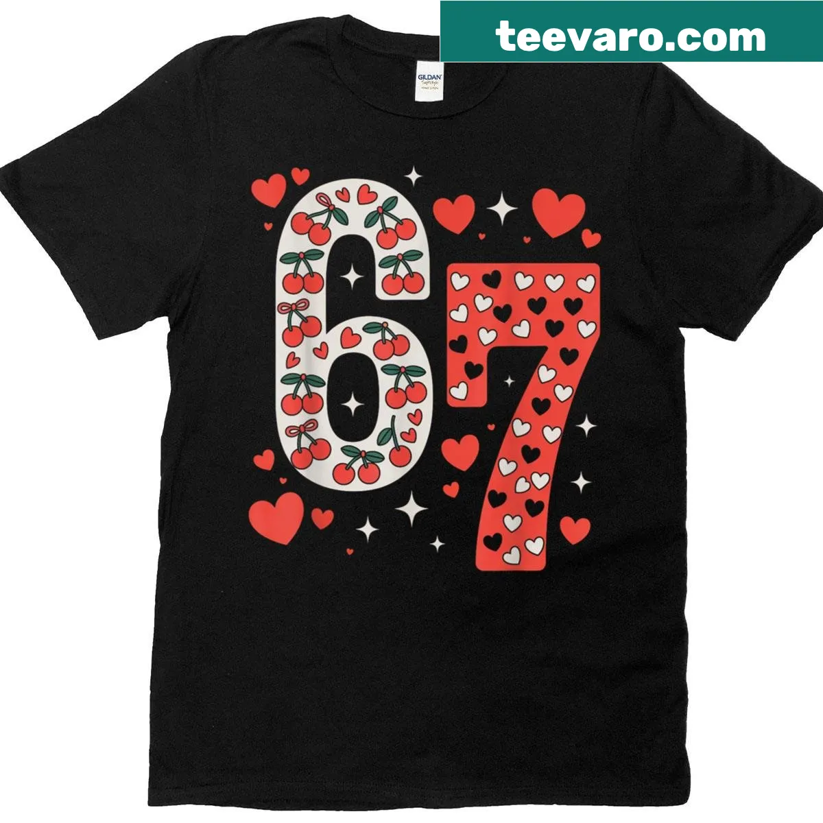 Funny Valentine's Day T-shirt with heart graphics and meme text — on a men's t-shirt