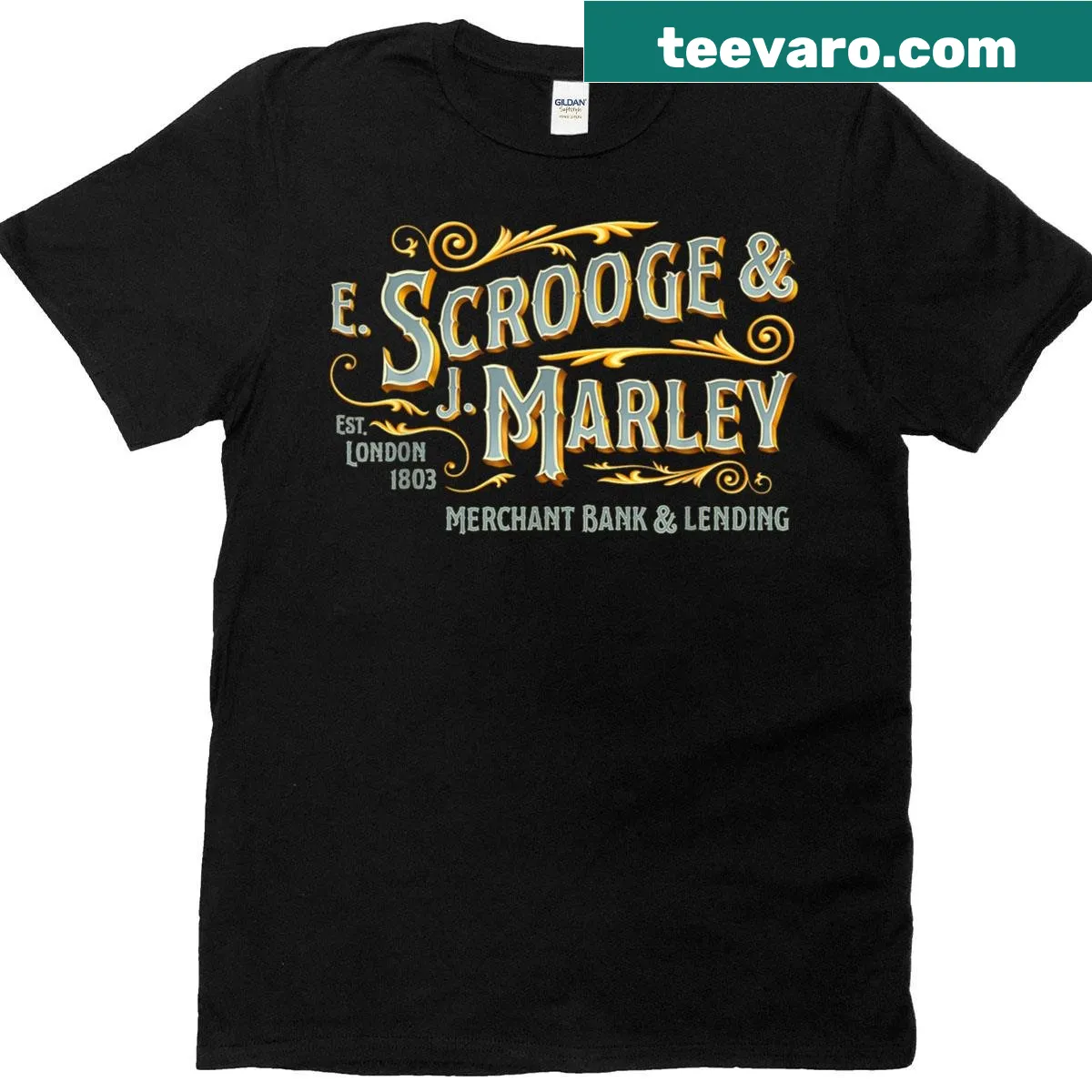 Vintage design T-shirt inspired by Scrooge and Marley — on a men's t-shirt