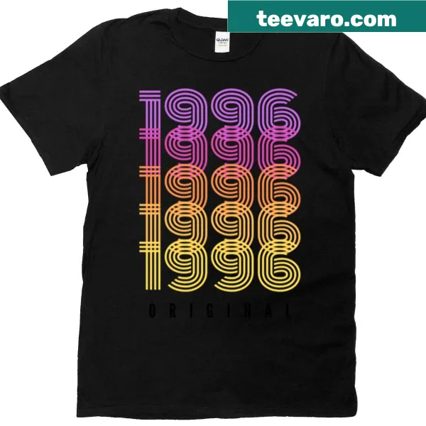 Vintage t-shirt celebrating those born in 1996 with bold text design.