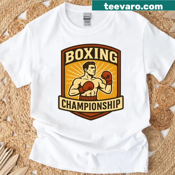 Vintage boxing championship badge graphic t-shirt