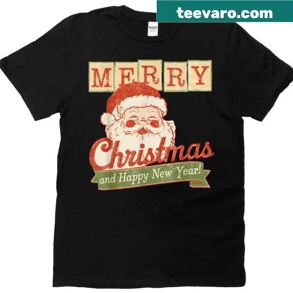 Vintage Santa Claus T-shirt with 'Merry Xmas' text
