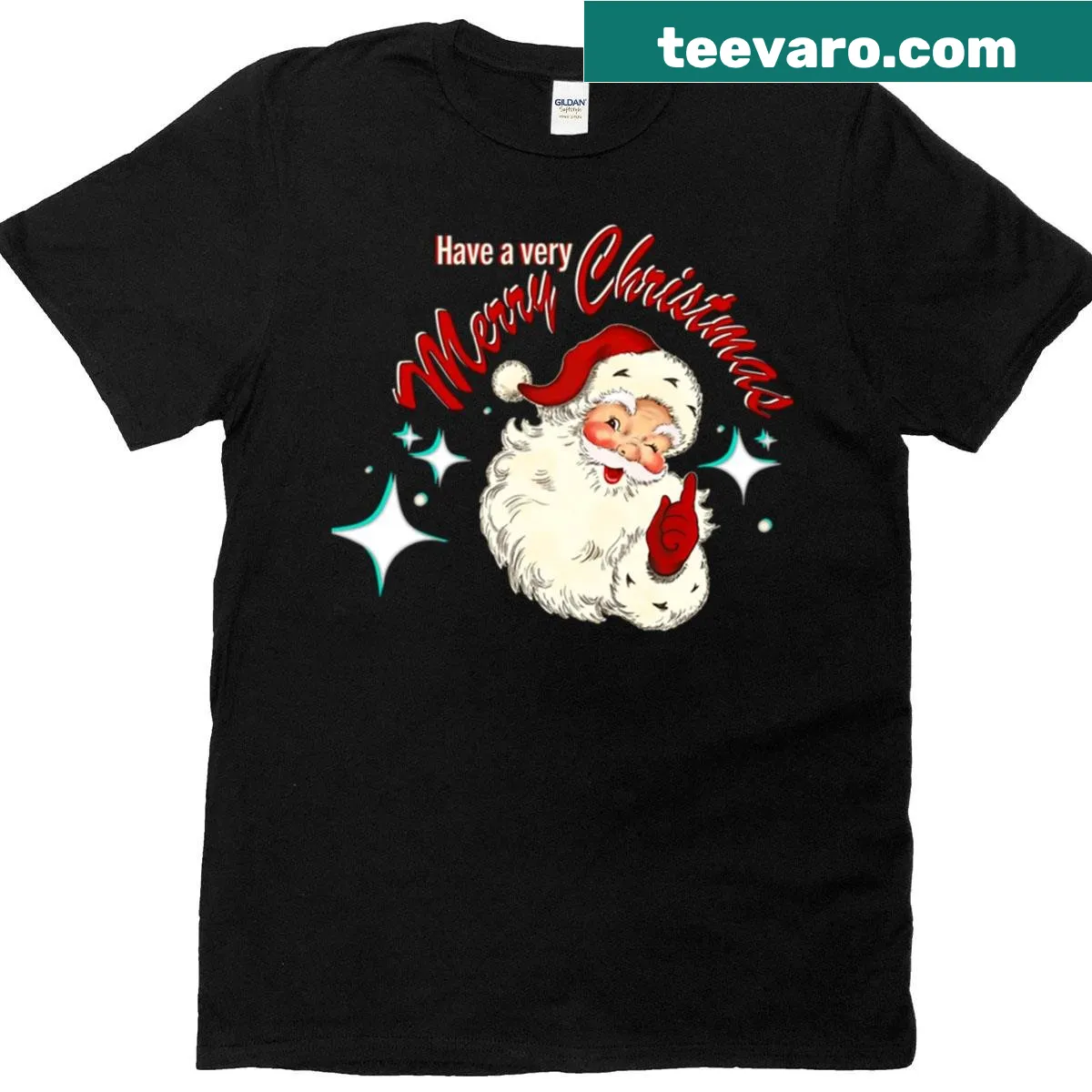 Vintage Christmas Santa design on T-shirt — on a men's t-shirt
