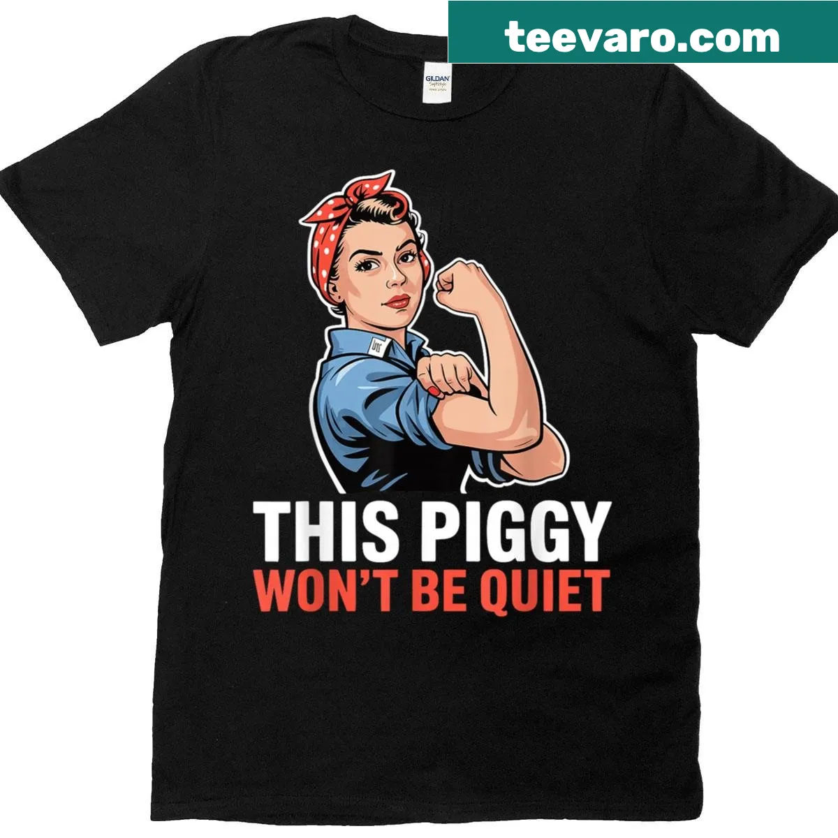 Vintage shirt with a funny pig illustration and text — on a men's t-shirt