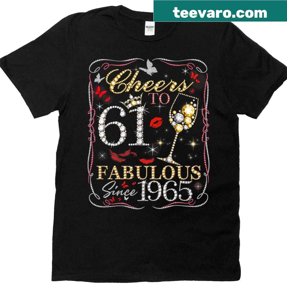 Celebratory 61st birthday t-shirt with royal theme. — on a men's t-shirt