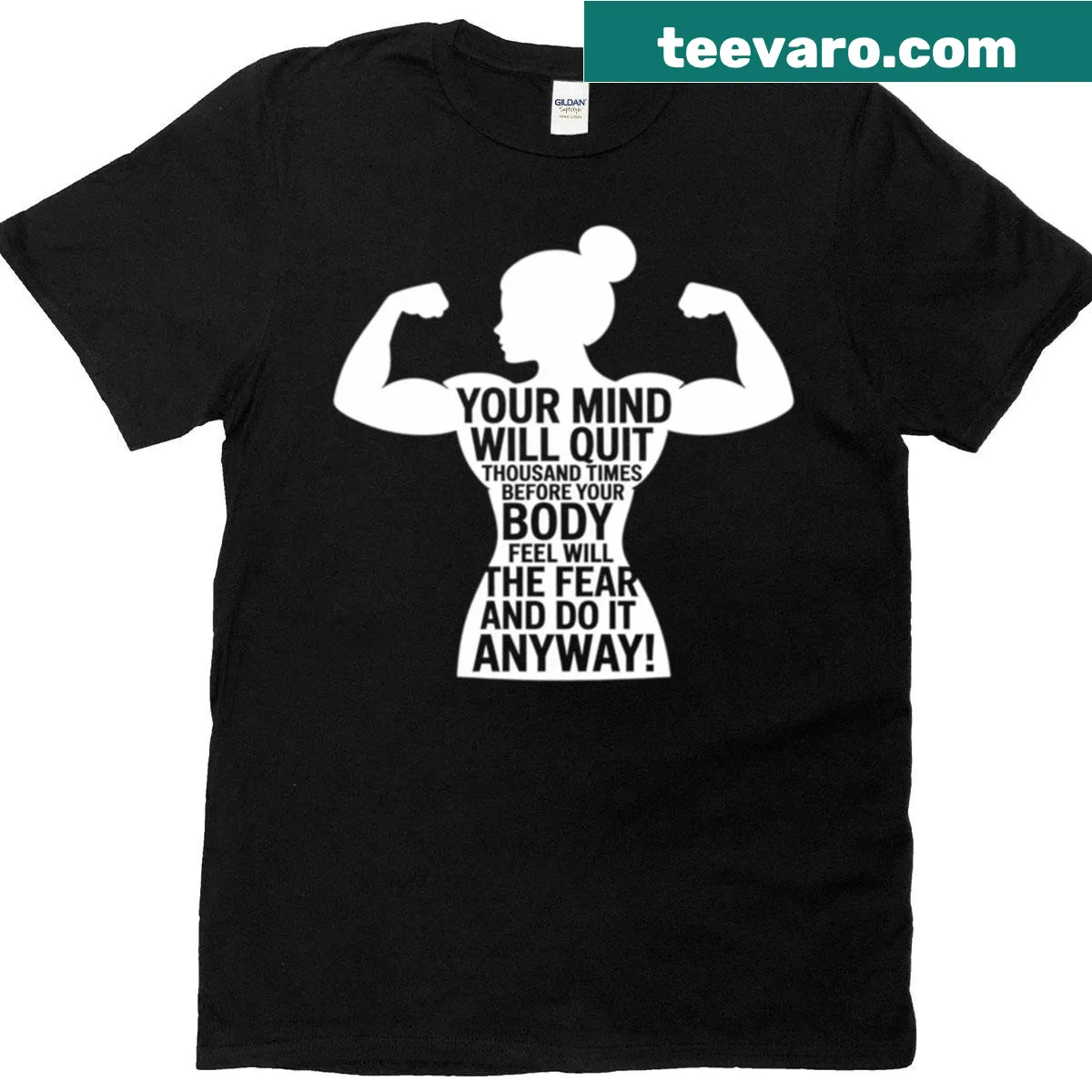 Motivational fitness t-shirt for gym lovers — on a men's t-shirt