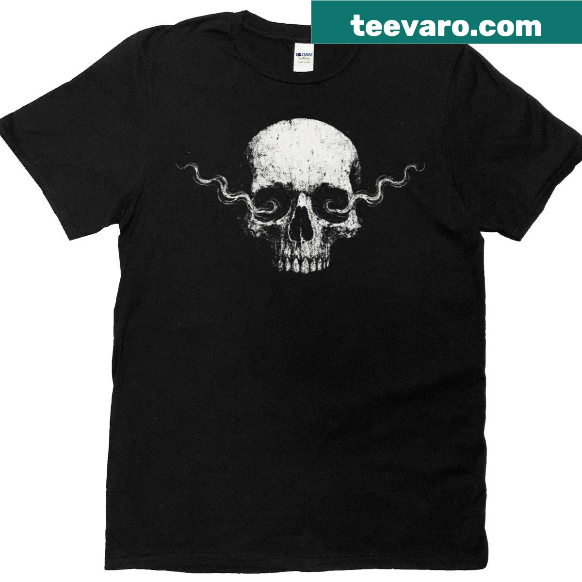 Edgy skull graphic T-shirt for emo and punk fans — on a men's t-shirt