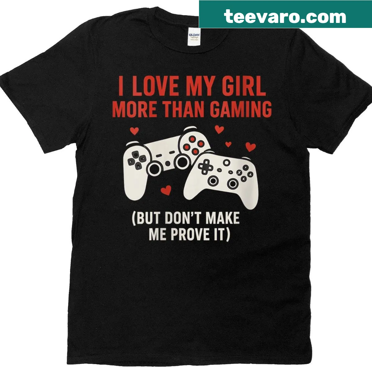 Playful T-shirt for gamers expressing love for girl — on a men's t-shirt