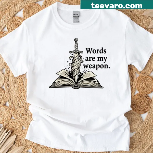 Inspirational design about words and books on T-shirt