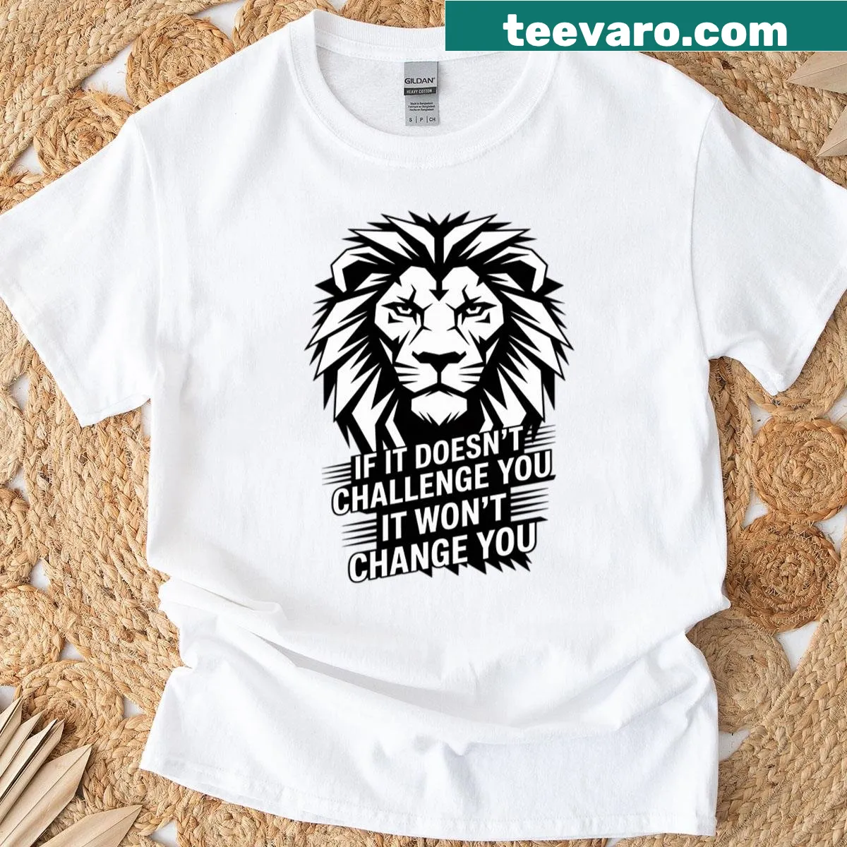Funny gym shirt with cartoon design about fitness challenges — on a men's t-shirt