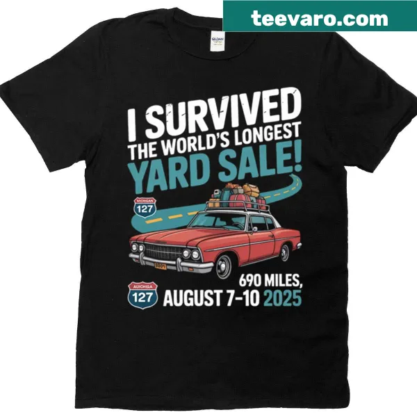 Vintage-style T-shirt celebrating the Hwy 127 yard sale