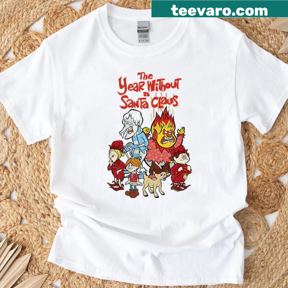 Holiday T-shirt featuring an elemental duo graphic — on a men's t-shirt