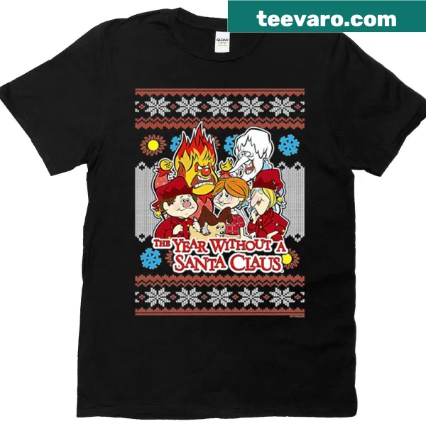 Retro holiday illustration t-shirt for kids featuring fire and ice