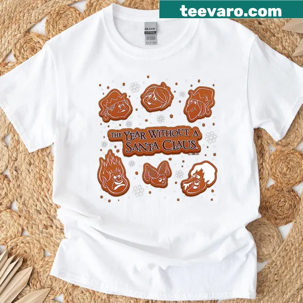 Oversized T-shirt with a pattern of cartoon holiday character faces