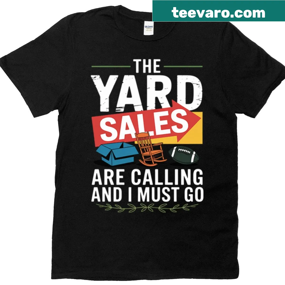 T-shirt with humorous 'Yard Sale Near Me' slogan — on a men's t-shirt