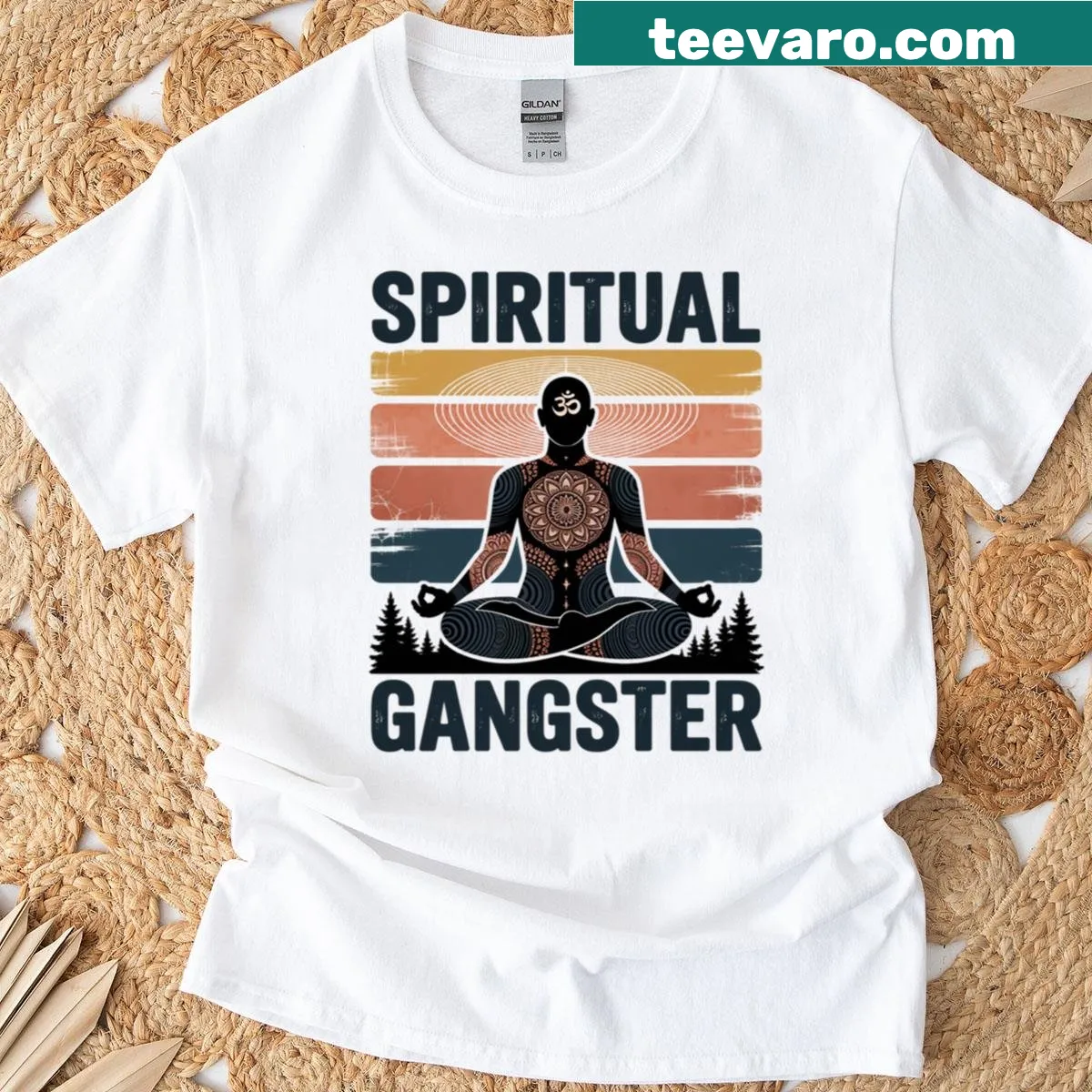 Inspirational yoga-themed T-shirt for women — on a men's t-shirt