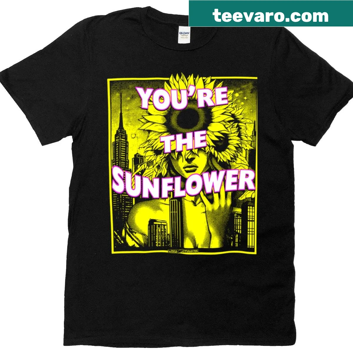 T-shirt featuring the phrase 'You're The Sunflower' — on a men's t-shirt
