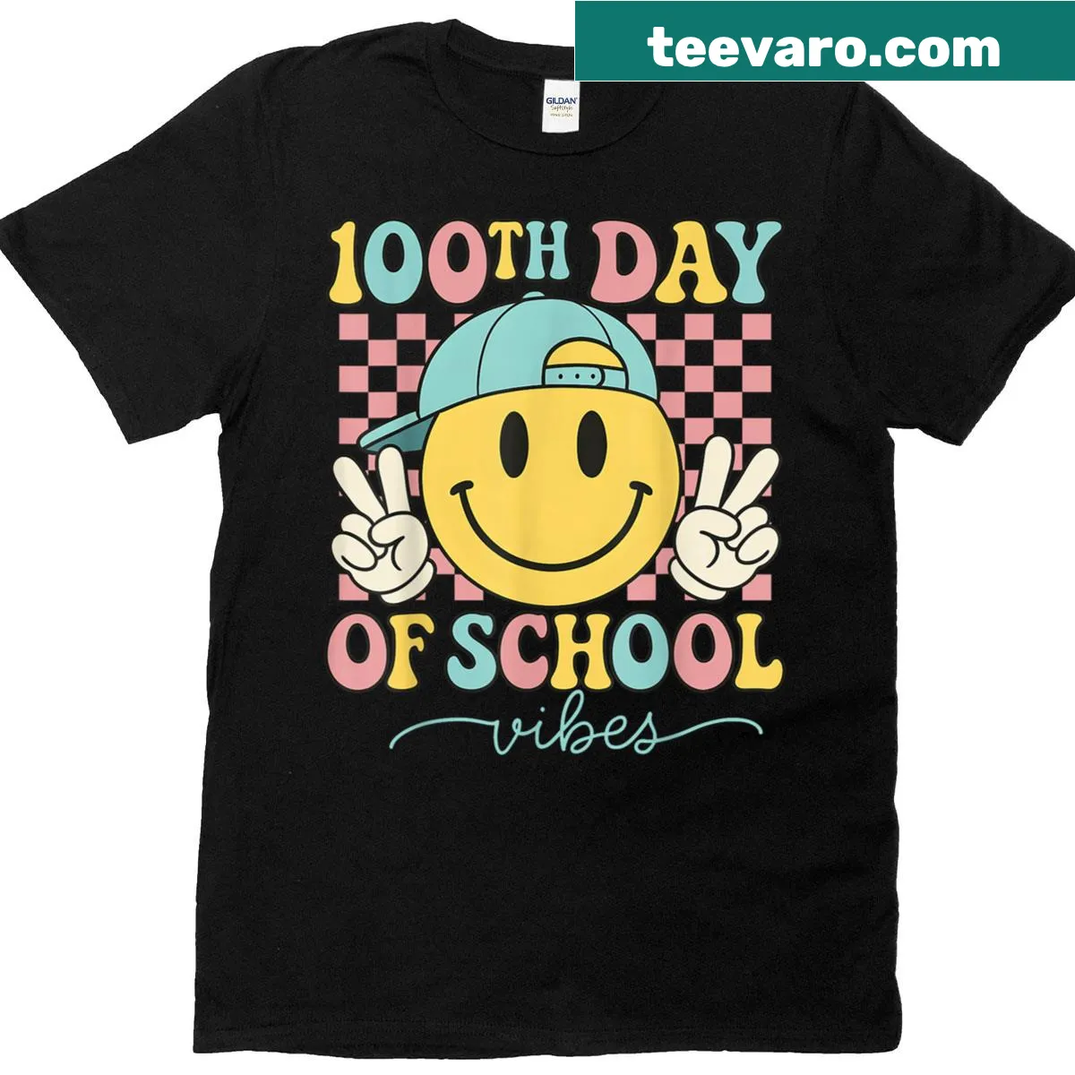 Typography design celebrating the 100th day of school — on a men's t-shirt