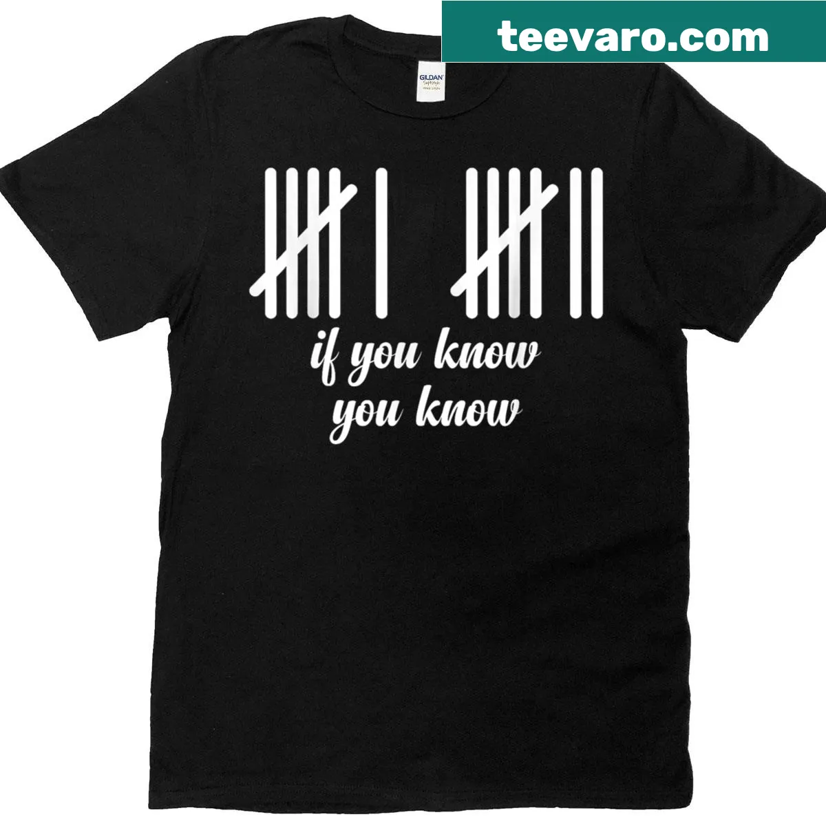 T-shirt featuring funny 6 7 tally marks graphic — on a men's t-shirt