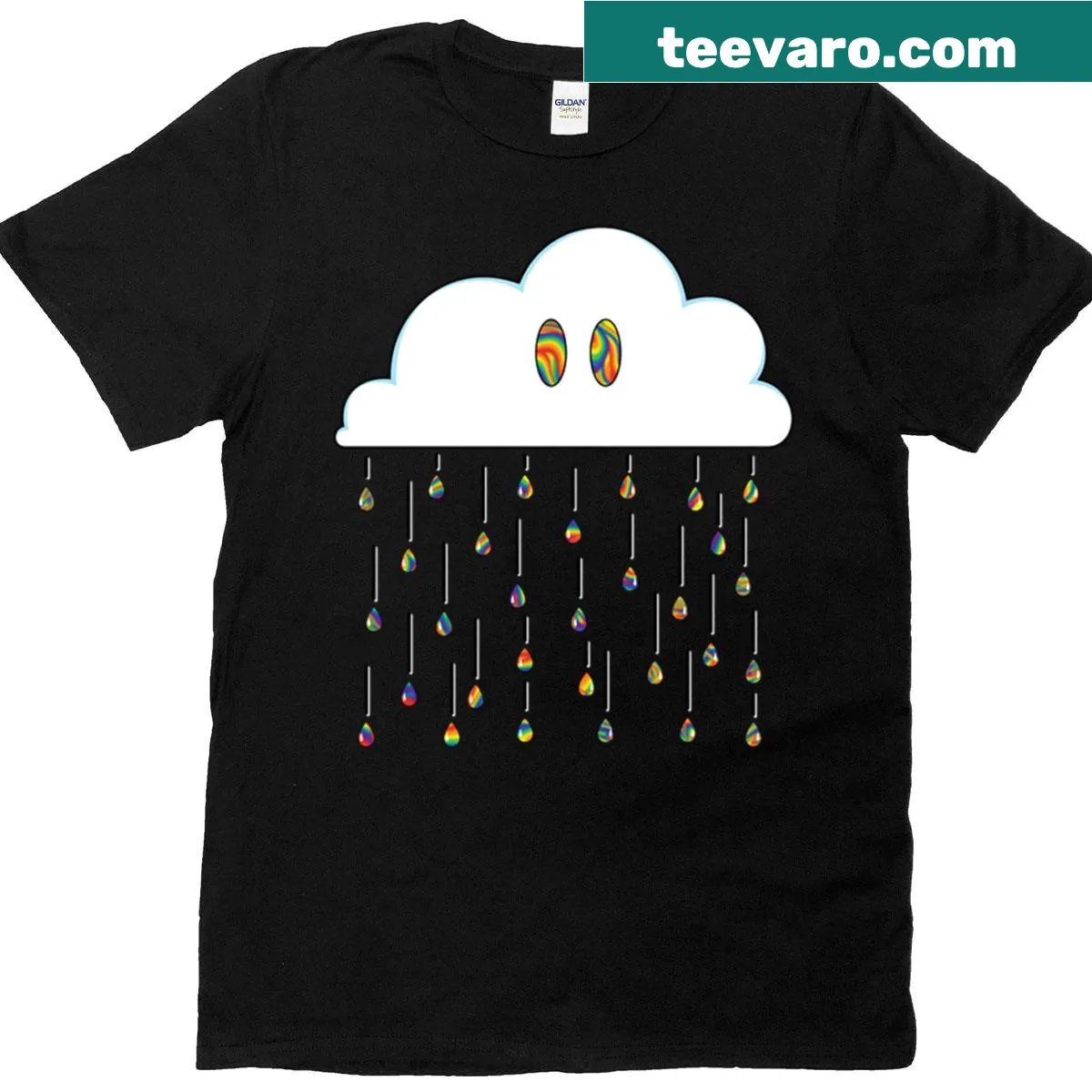 Illustrative design representing environmental concerns of acid rain — on a men's t-shirt