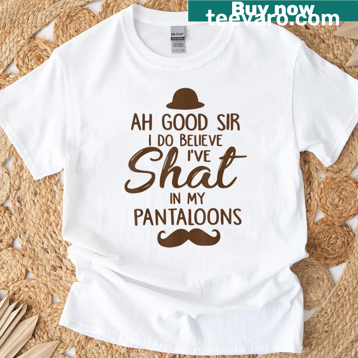 Funny T-shirt with whimsical text about pantaloons — on a men's t-shirt