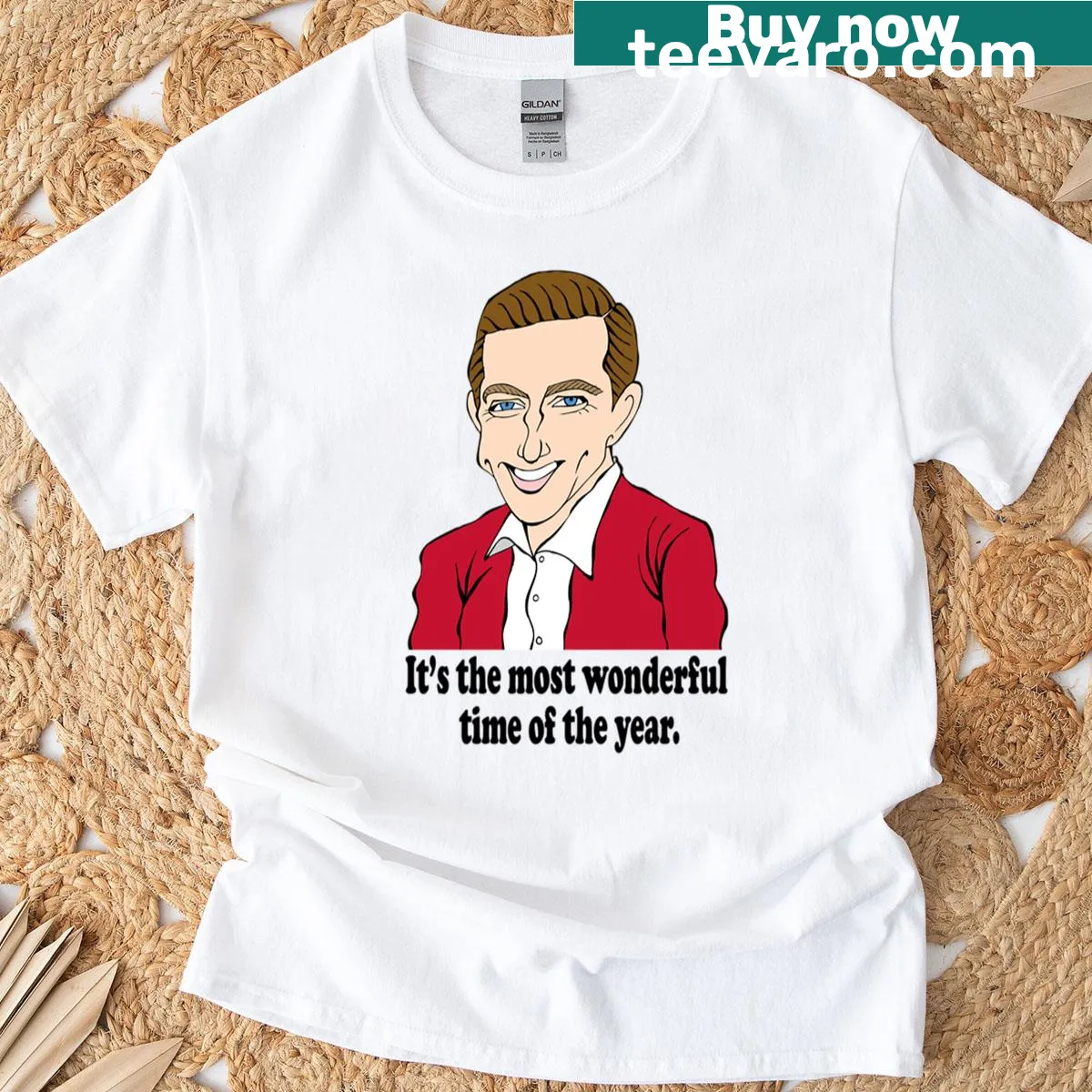 Fan art shirt featuring Andy Williams Christmas theme — on a men's t-shirt