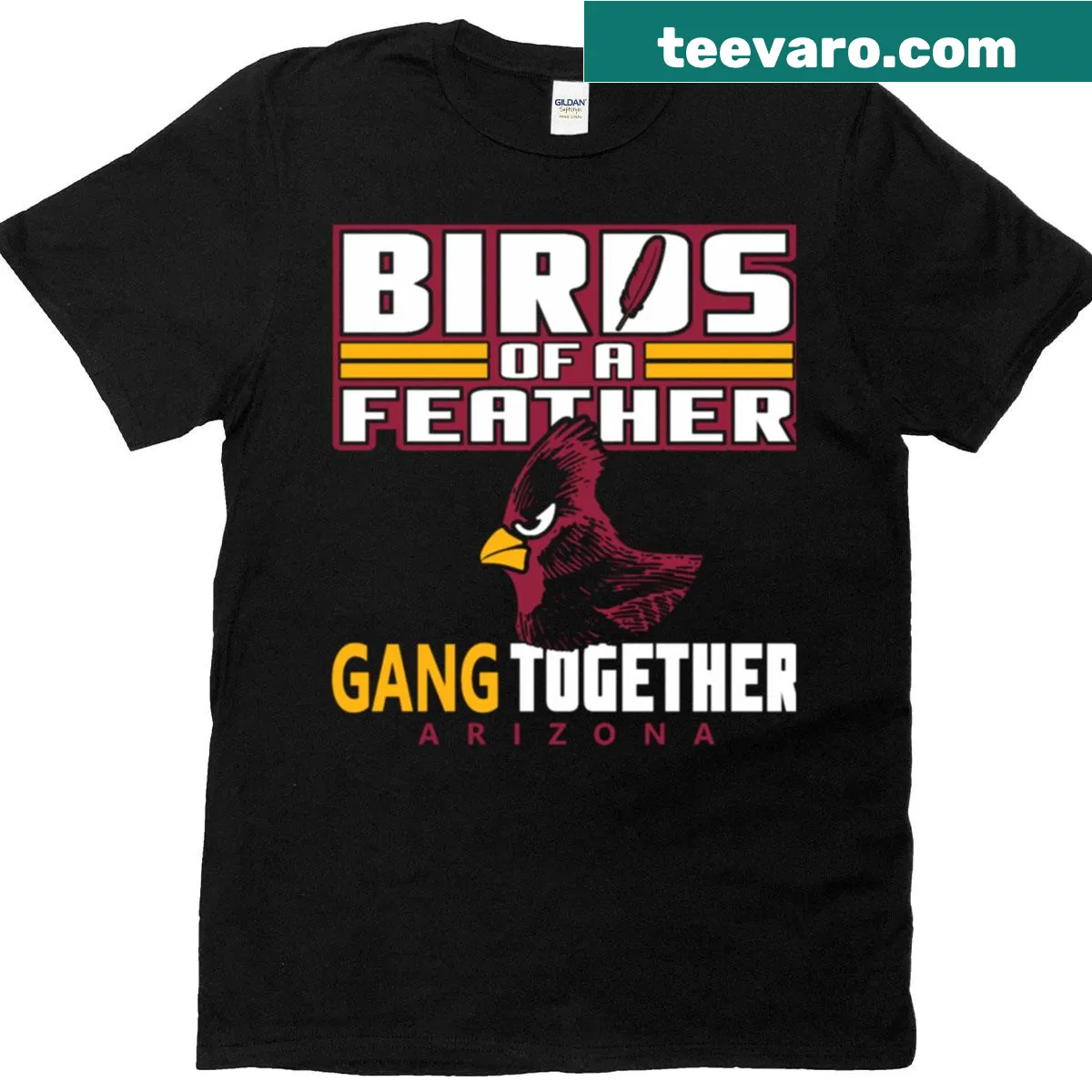 Arizona football fan shirt with a bold feather gang graphic — on a men's t-shirt