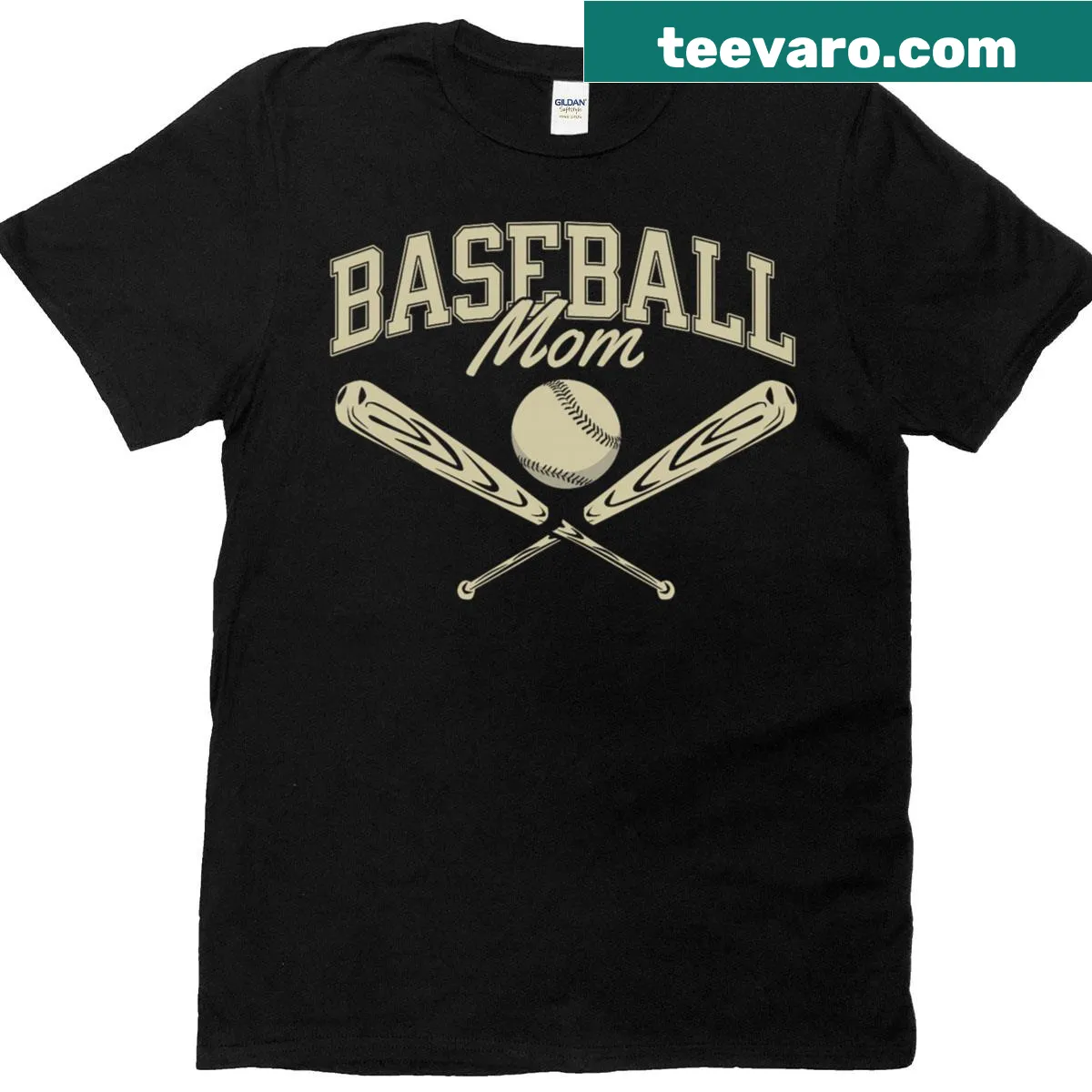 Baseball Mom T-shirt with bats and ball graphic — on a men's t-shirt