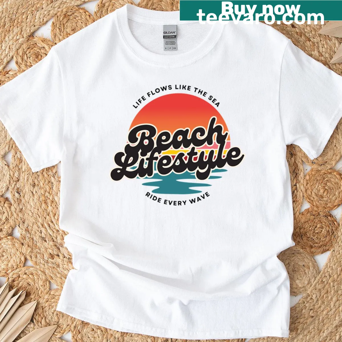Illustration of beach lifestyle on a casual T-shirt — on a men's t-shirt