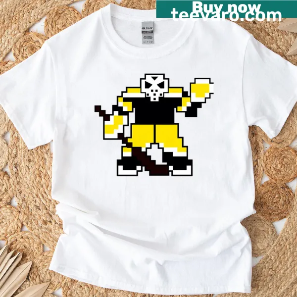 Illustration of a Boston Bruins goalie on a t-shirt