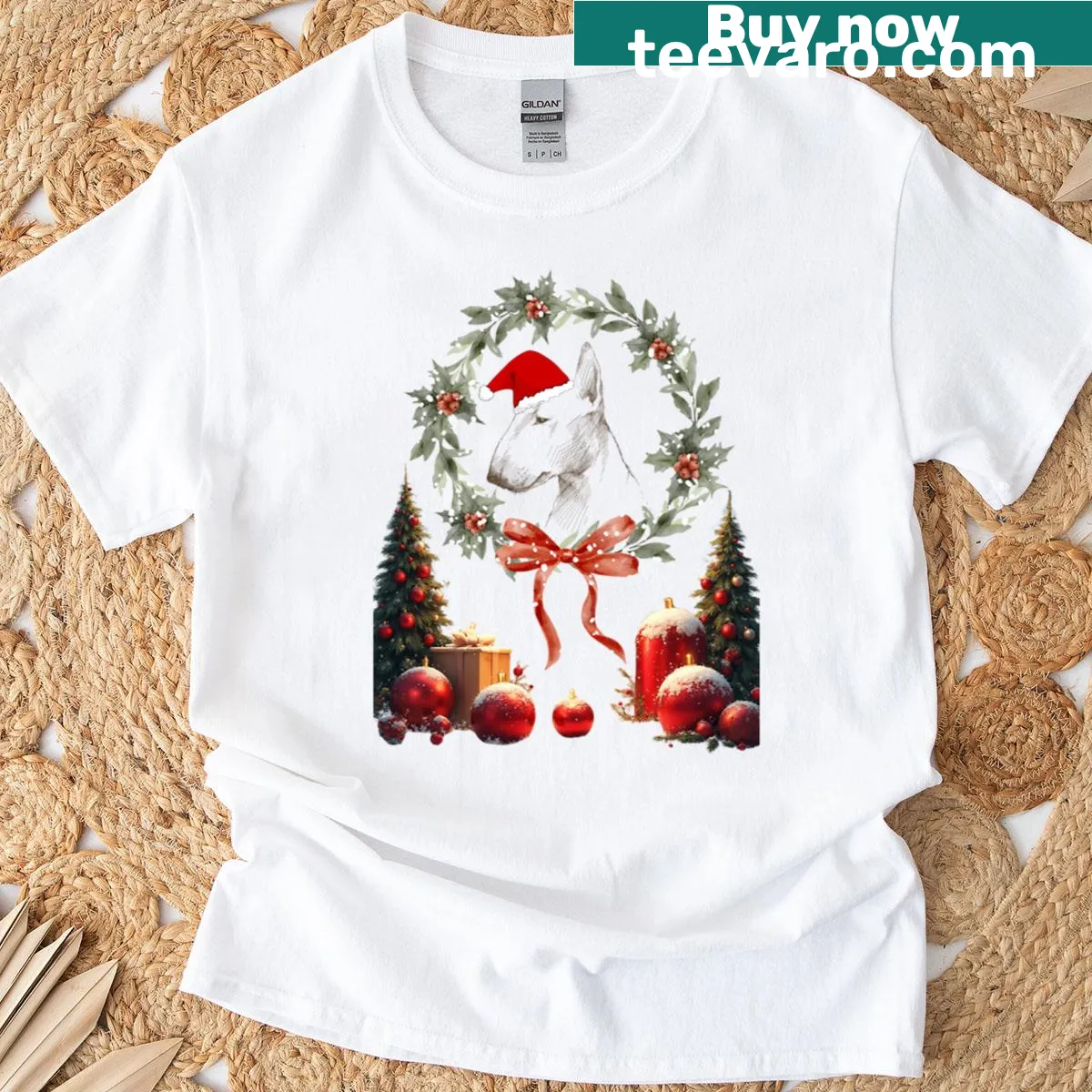 Funny Christmas T-shirt featuring a humorous bully design. — on a men's t-shirt