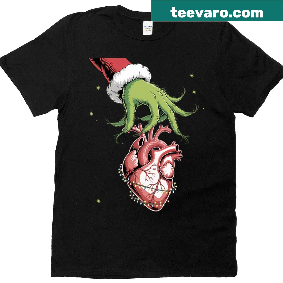 Cardiology-themed Christmas T-shirt for nurses — on a men's t-shirt