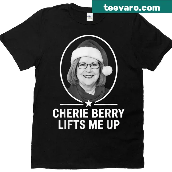Typography t-shirt with the phrase Cherie Berry Lifts Me Up.