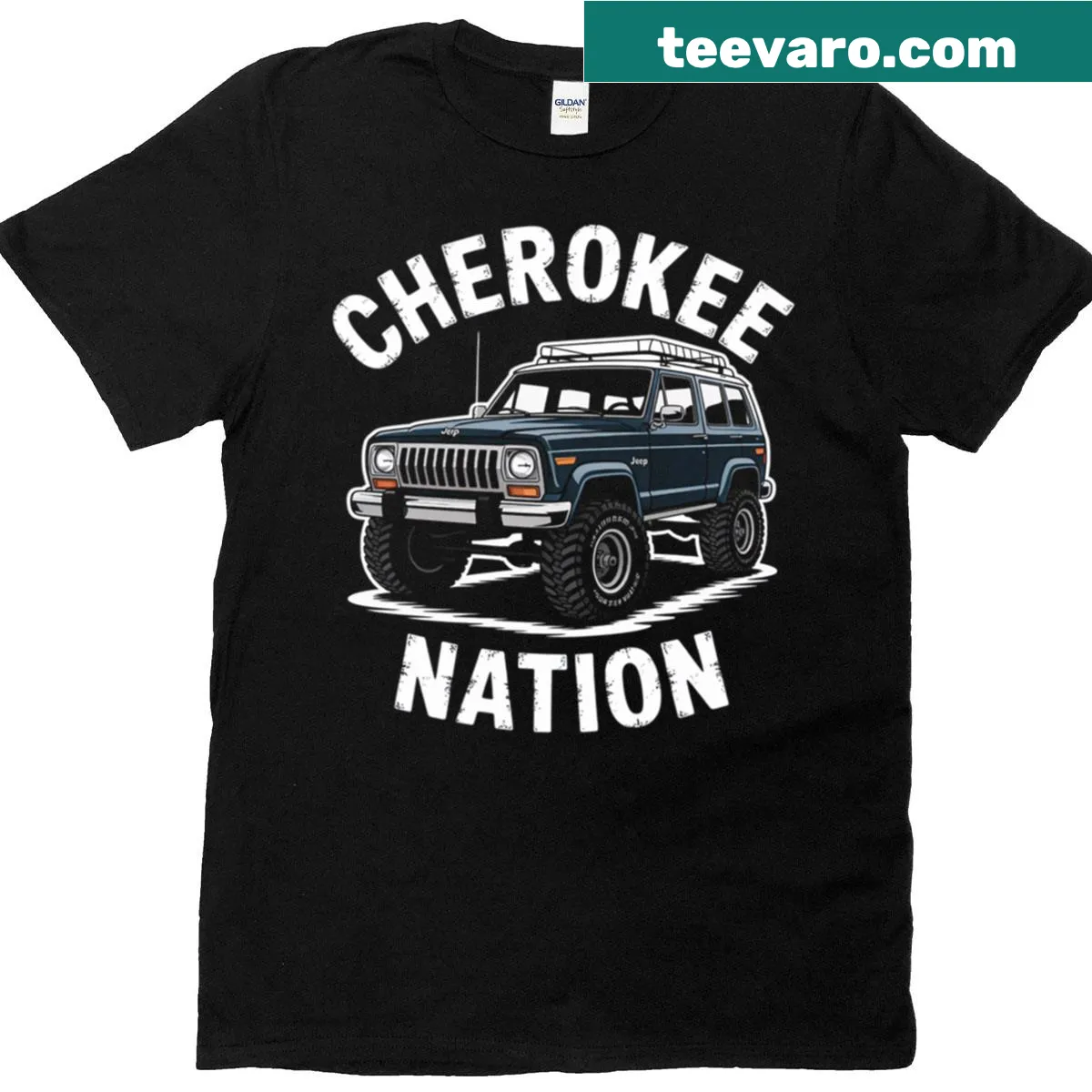 Cherokee XJ Nation Offroad T-shirt design — on a men's t-shirt