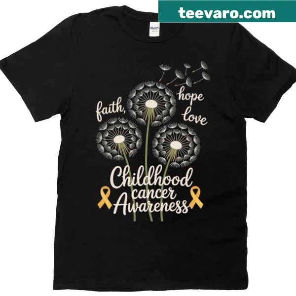 Dandelion design for childhood cancer awareness t-shirt
