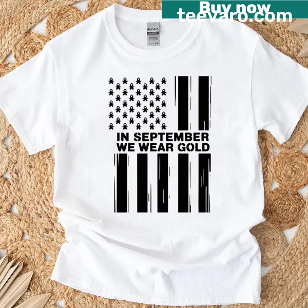 Gold awareness t-shirt for childhood cancer