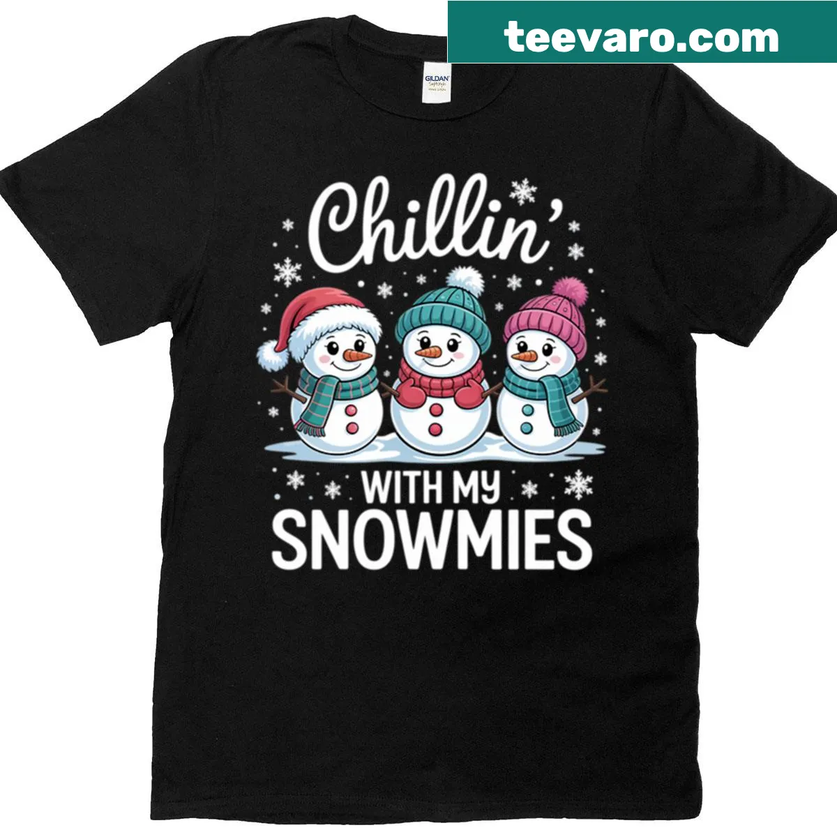 Funny snowman teacher Christmas t-shirt — on a men's t-shirt