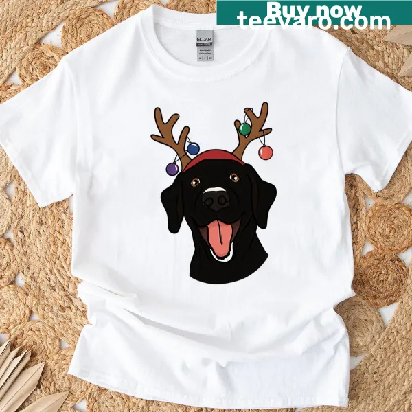 Christmas Black Lab t-shirt celebrating the festive season with a dog design
