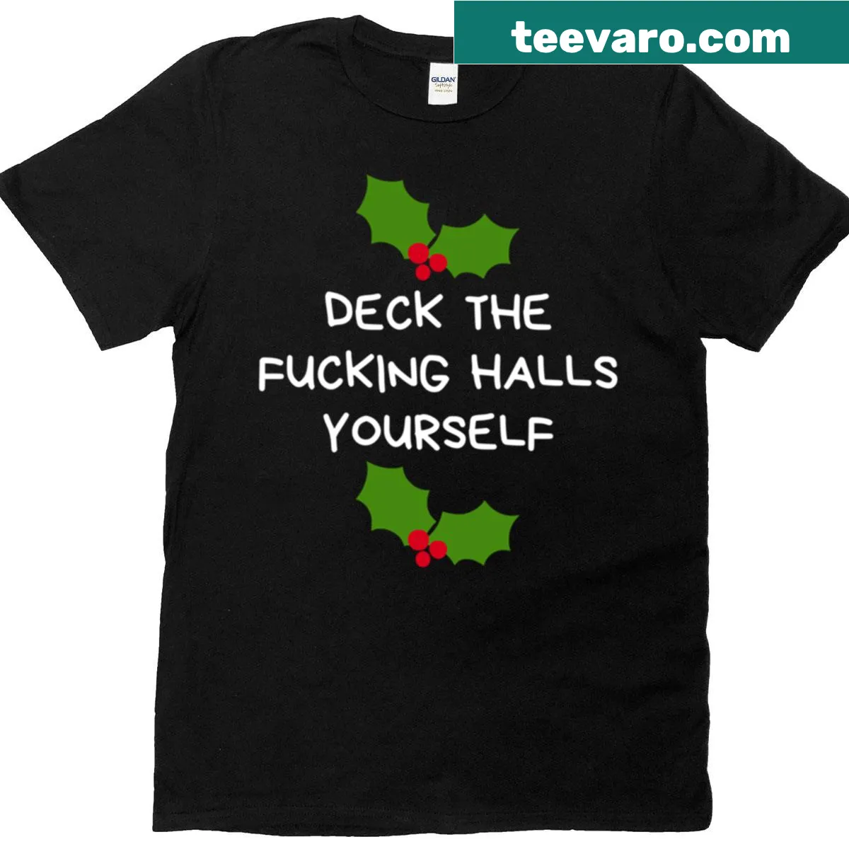 Edgy Christmas t-shirt with a humorous and offensive slogan — on a men's t-shirt