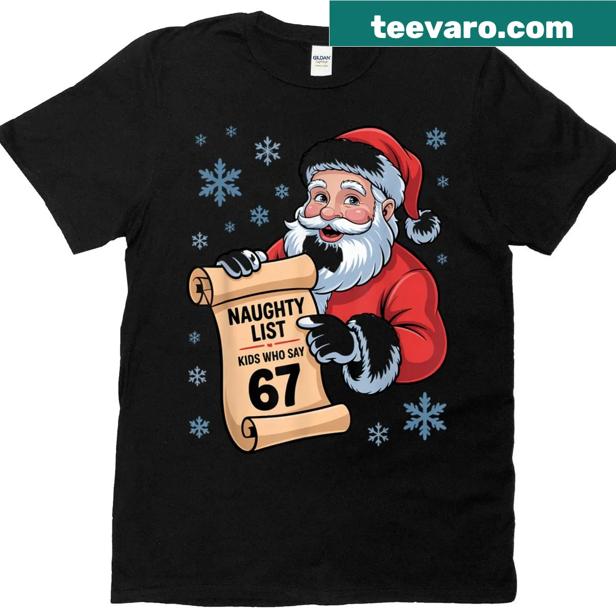 Funny Christmas naughty list text T-shirt for kids — on a men's t-shirt