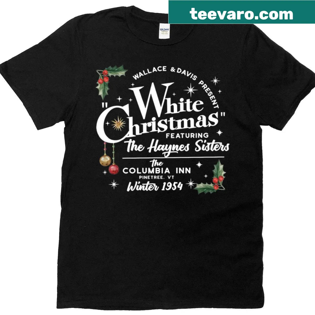 Vintage-style Christmas movie graphic T-shirt — on a men's t-shirt