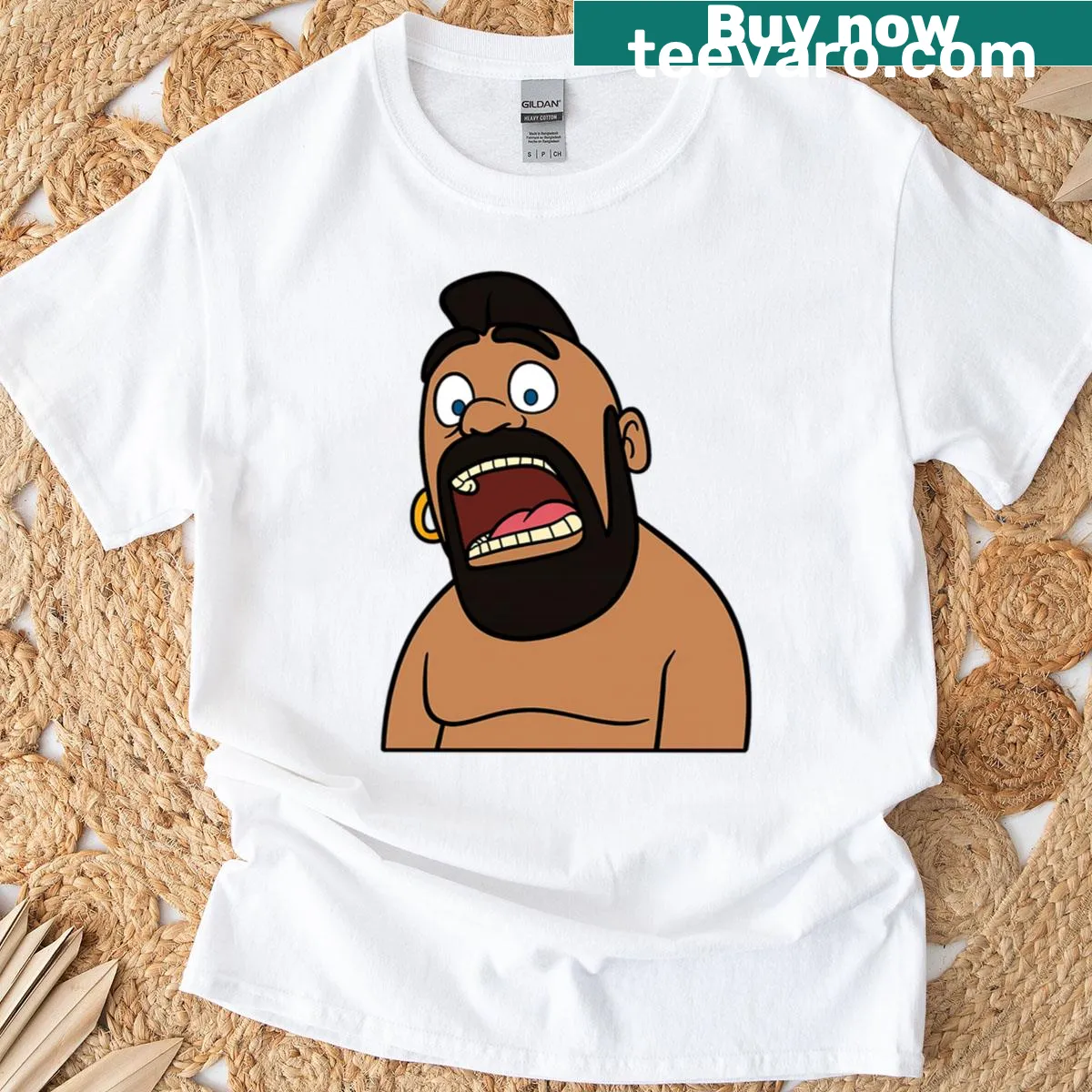 Iconic Hog Rider from Clash Royale illustrated on T-shirt — on a men's t-shirt