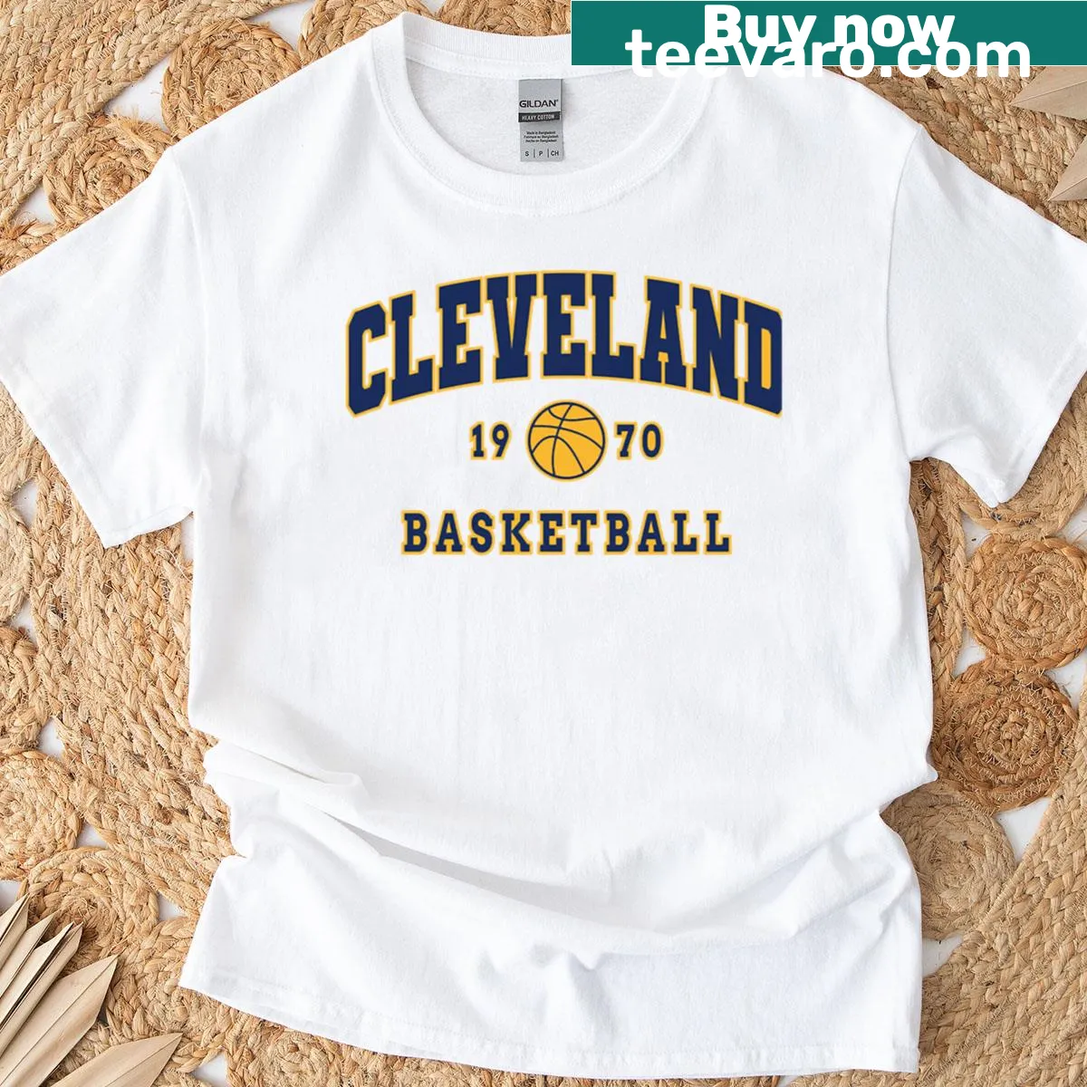 Cleveland Cavaliers themed t-shirt featuring team logo design. — on a men's t-shirt