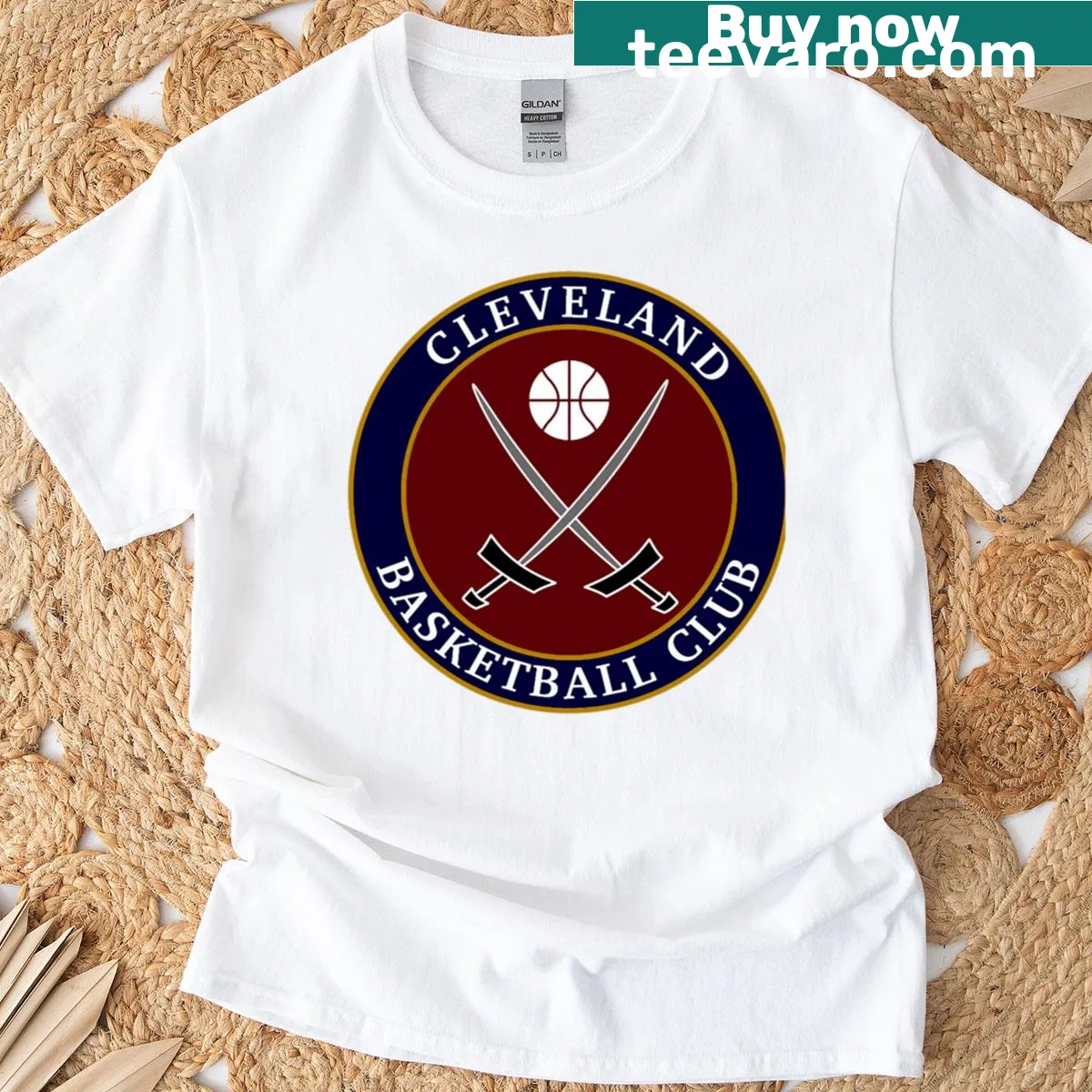 Active lifestyle themed t-shirt representing Cleveland and Sheffield — on a men's t-shirt