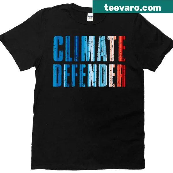 T-shirt with stripes and a message about climate change