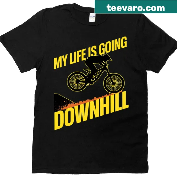 Mountain bike graphic on a shirt celebrating downhill biking