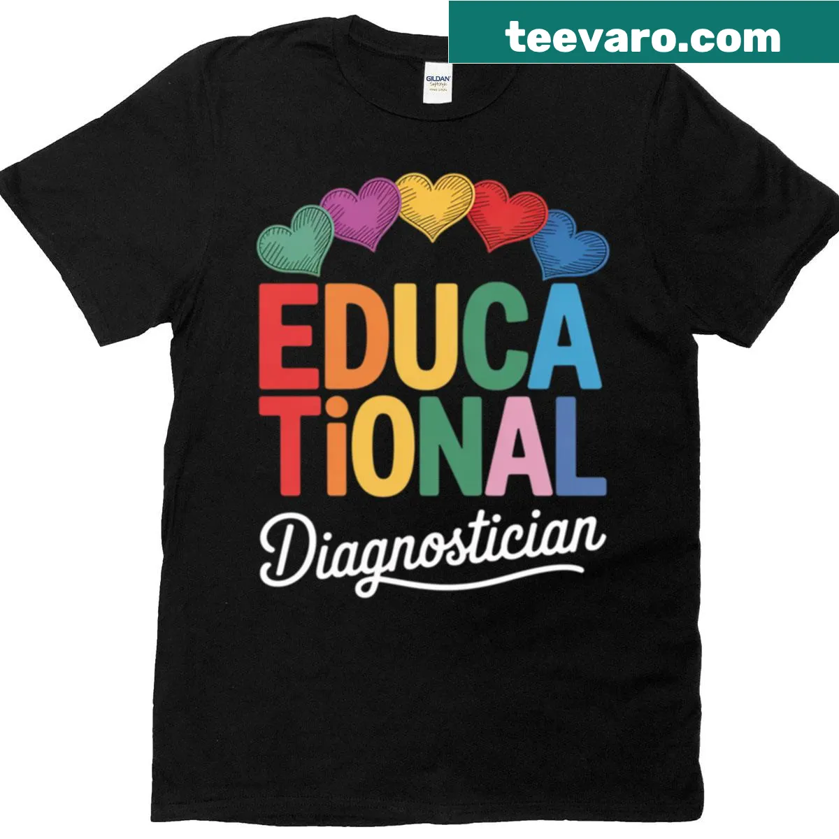 Educational Diagnostician T-shirt with typography emphasizing the role. — on a men's t-shirt