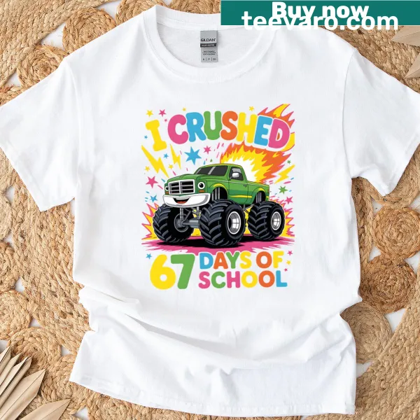 Adorable T-shirt featuring a monster truck design for kids